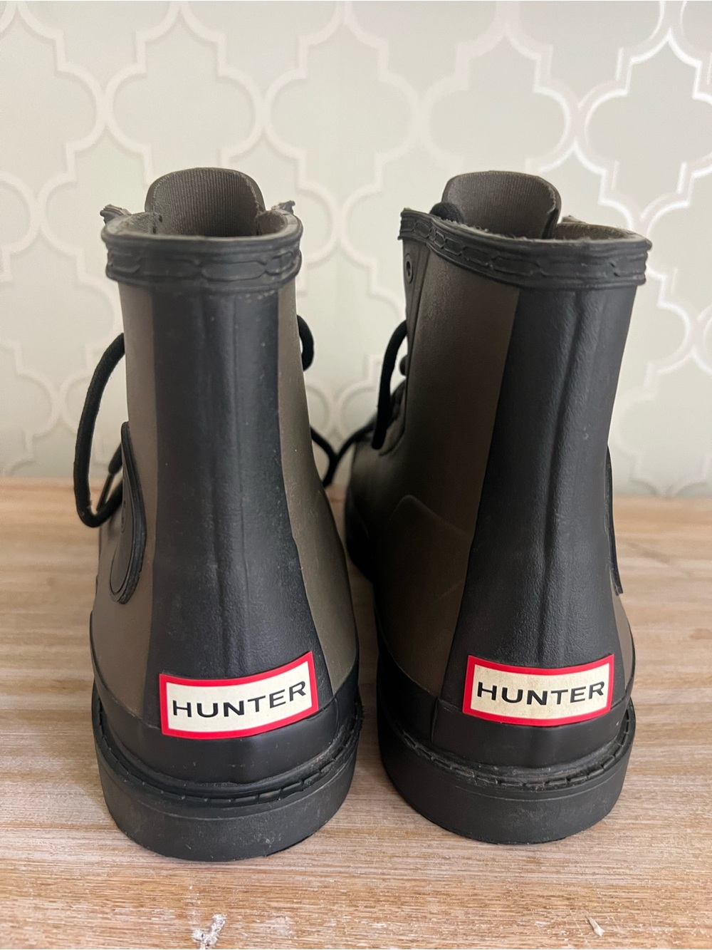 HUNTER Men's Waterproof Rubber Boots - Olive Green /Black
